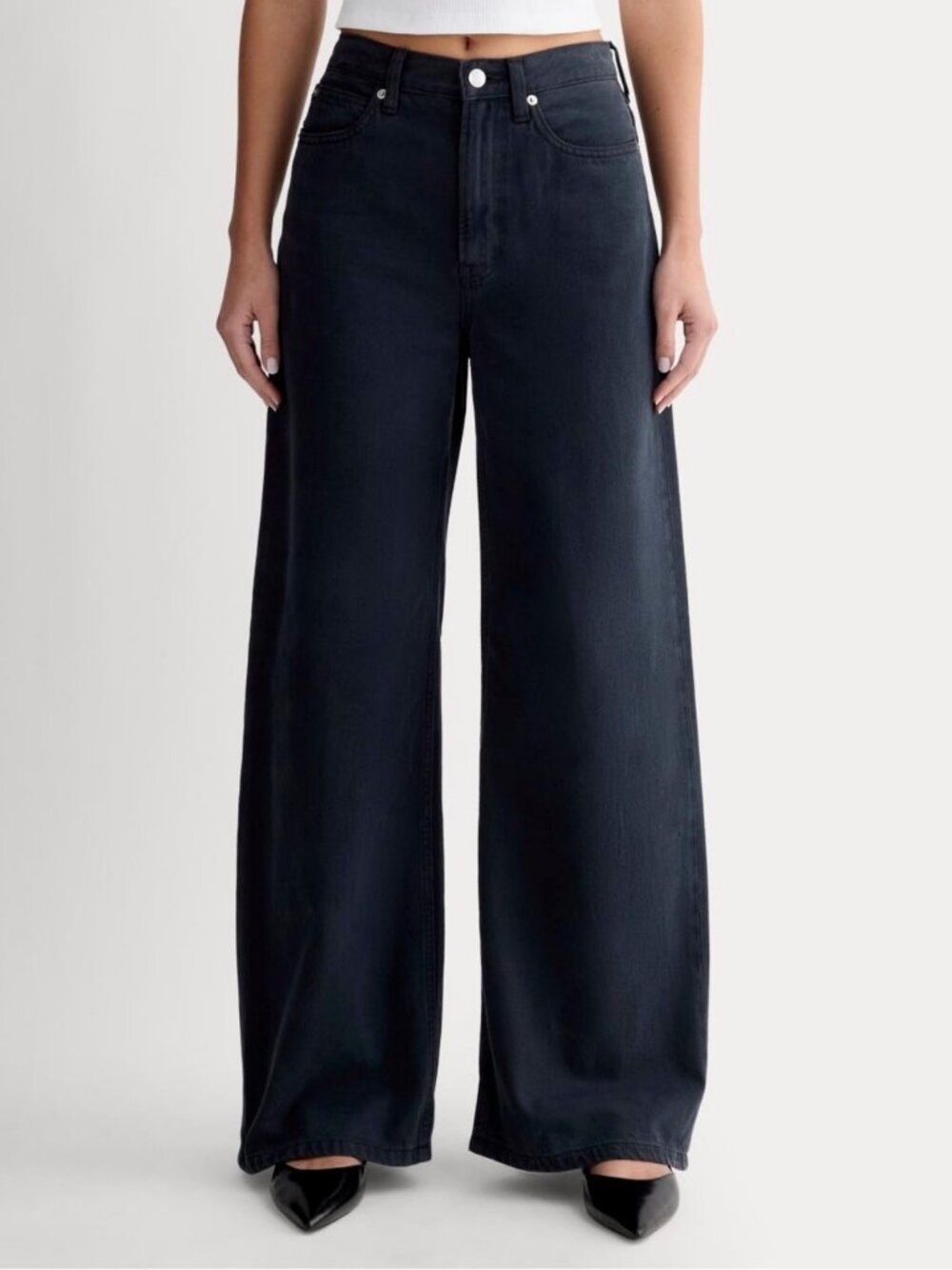 Everlane Black The Baggy Wide-Leg Jeans Size 32R